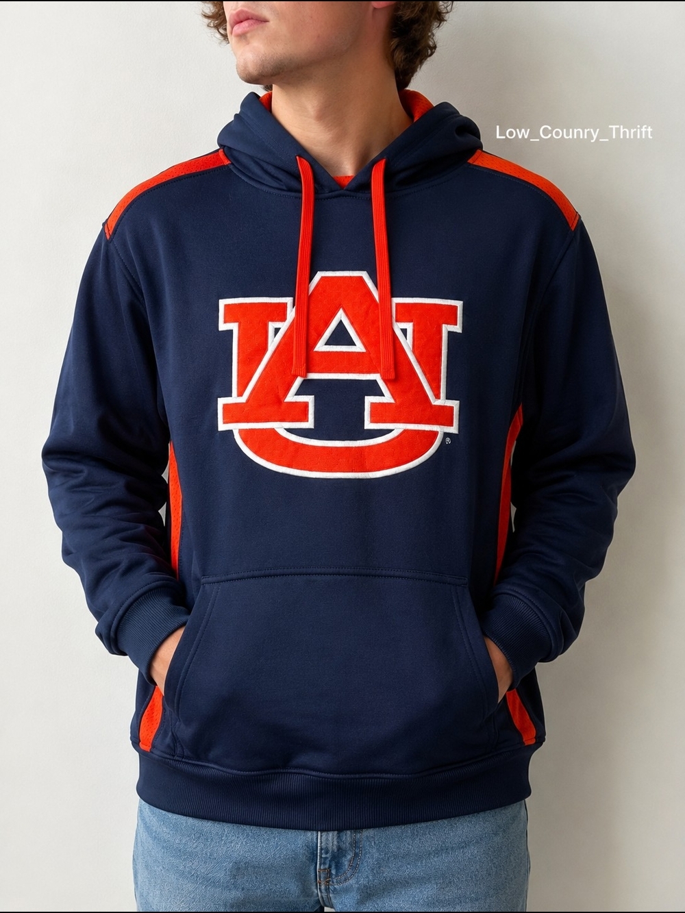 Knights Apparel Auburn Tigers NCAA Navy Orange Hoodie Men's Large AU